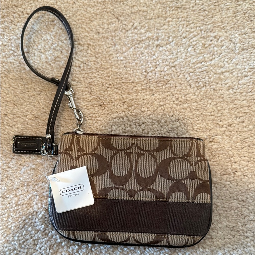 Coach Brown Wristlet